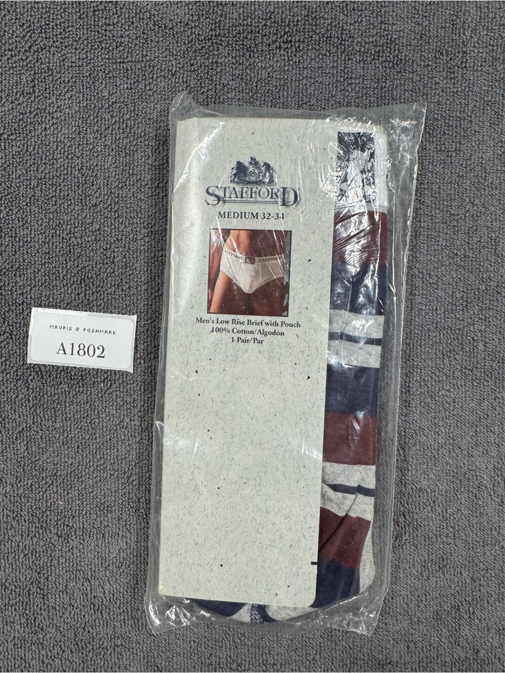 Rare vintage men's Stafford low rise pouch brief – rugby stripes